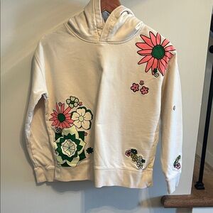 Scotch & Soda Cream Floral Hoodie Sweater